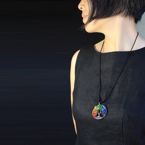 Tree of Life Rainbow Necklace